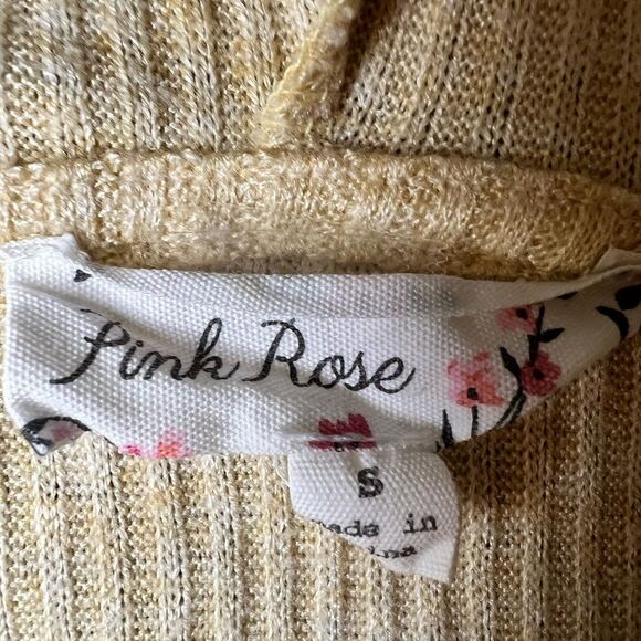 Pink Rose ribbed knit open cardigan sweater - Picture 4 of 5